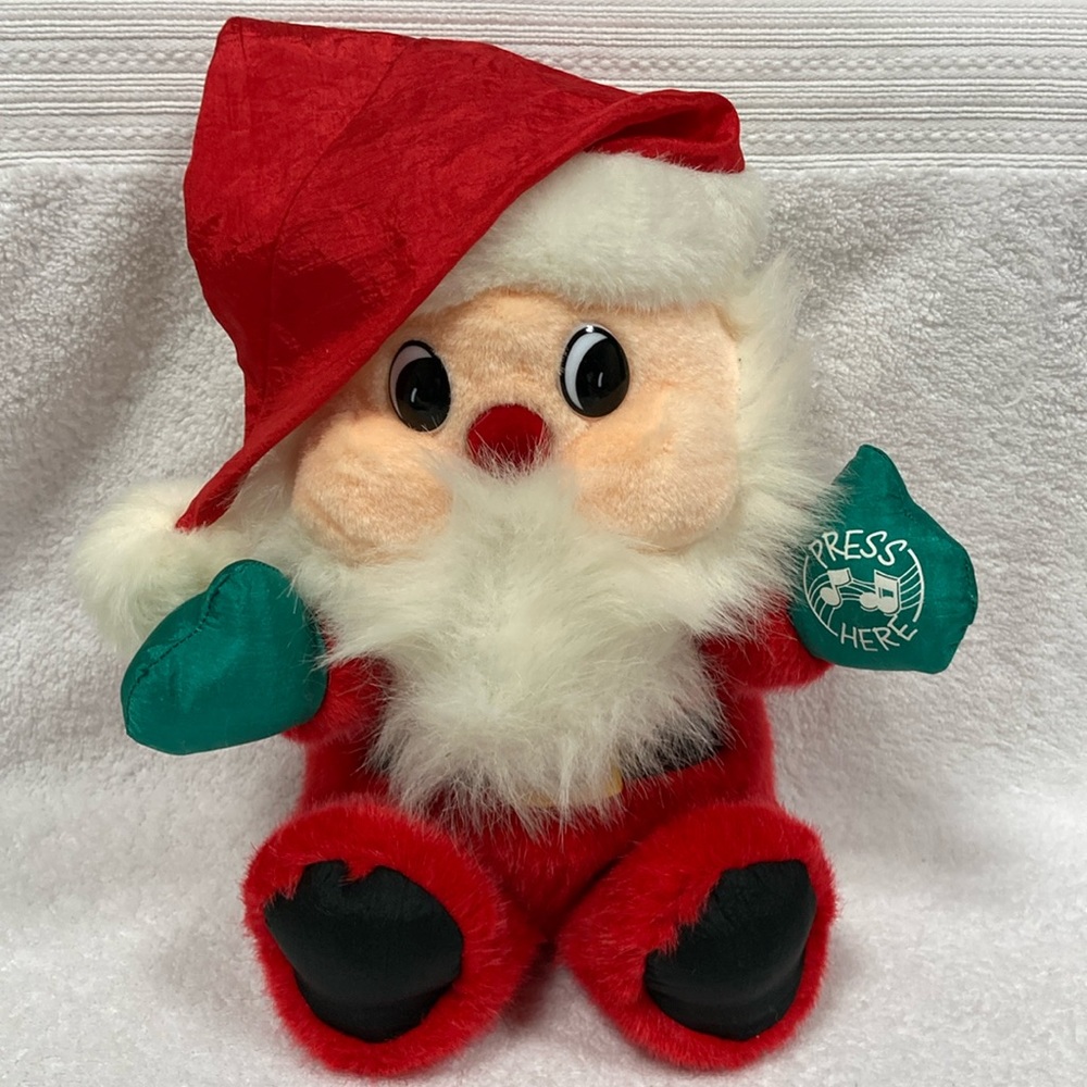 Vintage DanDee Santa Claus Plush Singing (Jingle Bells)